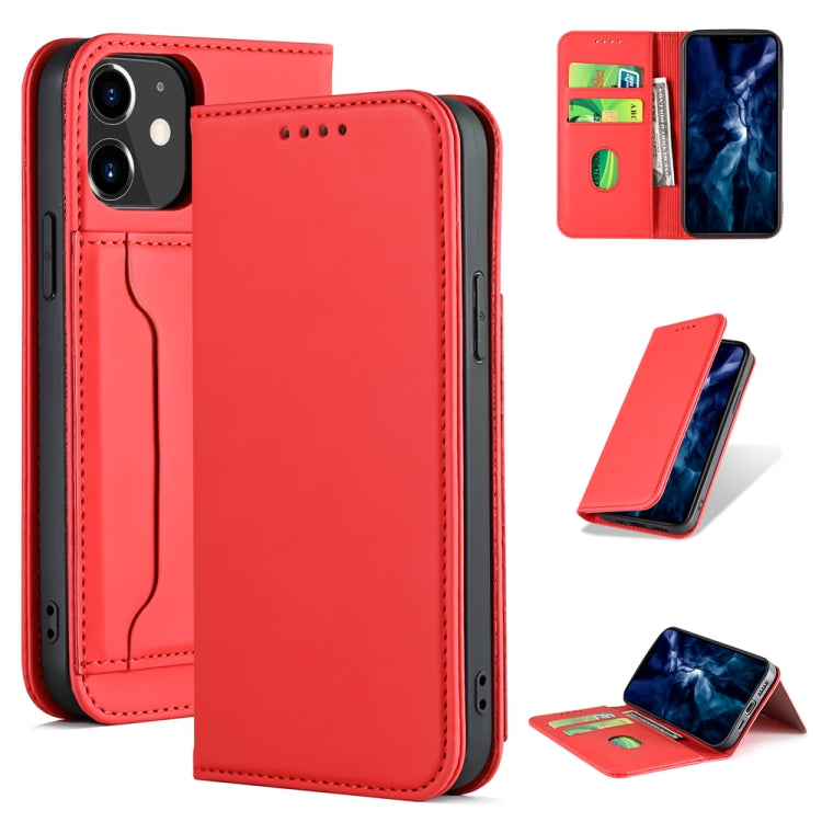 For iPhone 12 mini Strong Magnetism Shockproof Horizontal Flip Liquid Feel Leather Case with Holder & Card Slots & Wallet