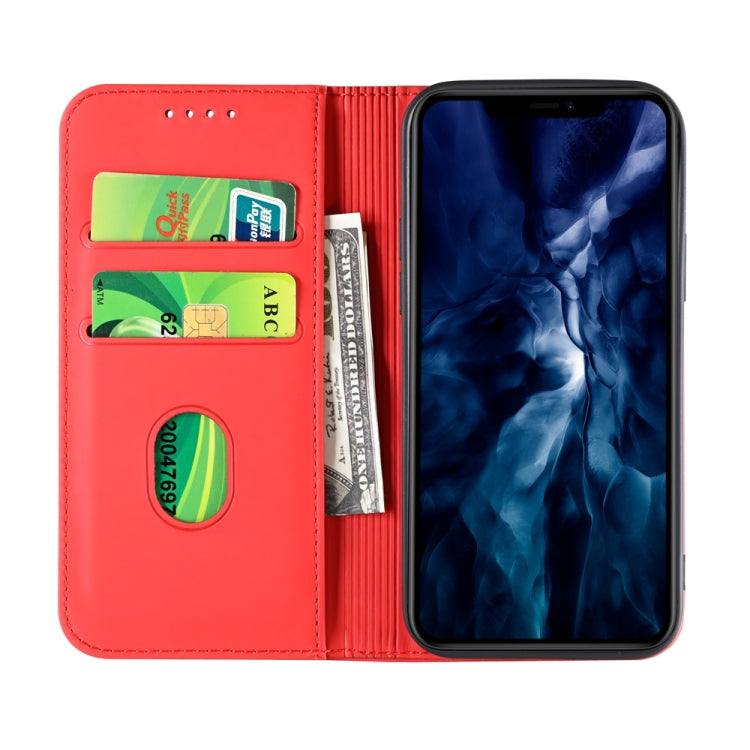 For iPhone 12 mini Strong Magnetism Shockproof Horizontal Flip Liquid Feel Leather Case with Holder & Card Slots & Wallet