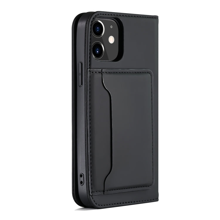 For iPhone 12 mini Strong Magnetism Shockproof Horizontal Flip Liquid Feel Leather Case with Holder & Card Slots & Wallet