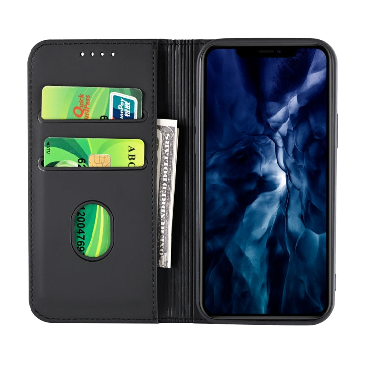 For iPhone 12 mini Strong Magnetism Shockproof Horizontal Flip Liquid Feel Leather Case with Holder & Card Slots & Wallet