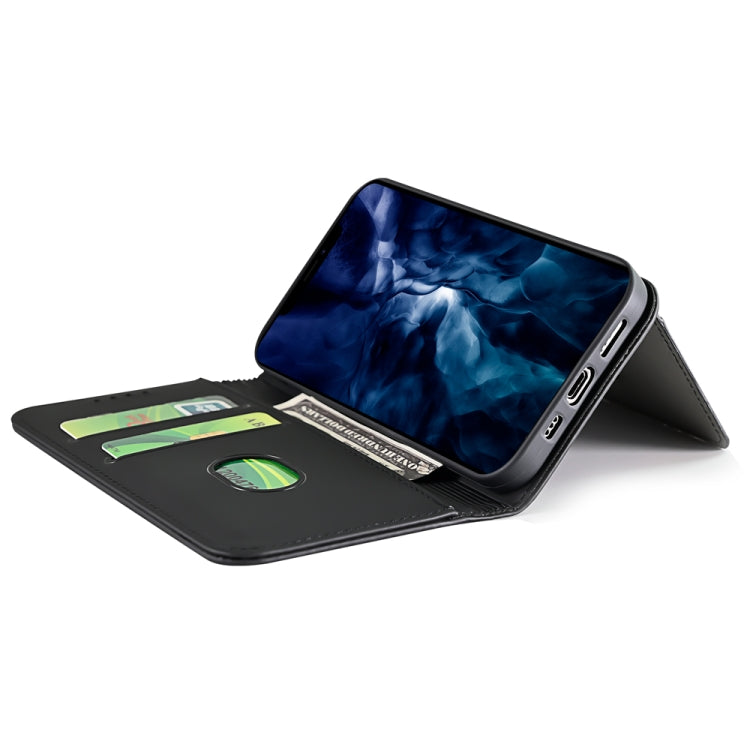 For iPhone 12 mini Strong Magnetism Shockproof Horizontal Flip Liquid Feel Leather Case with Holder & Card Slots & Wallet