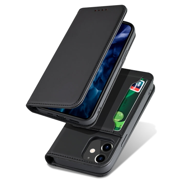 For iPhone 12 mini Strong Magnetism Shockproof Horizontal Flip Liquid Feel Leather Case with Holder & Card Slots & Wallet