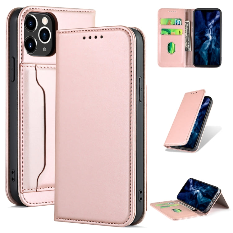 For iPhone 12 / 12 Pro Strong Magnetism Shockproof Horizontal Flip Liquid Feel Leather Case with Holder & Card Slots & Wallet