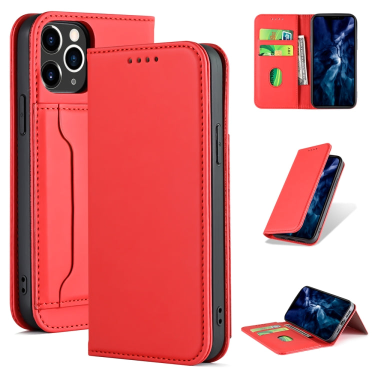 For iPhone 12 / 12 Pro Strong Magnetism Shockproof Horizontal Flip Liquid Feel Leather Case with Holder & Card Slots & Wallet