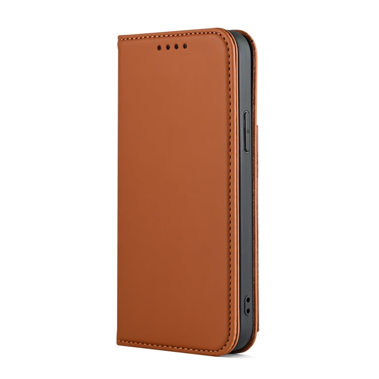 For iPhone 12 Pro Max Strong Magnetism Shockproof Horizontal Flip Liquid Feel Leather Case with Holder & Card Slots & Wallet
