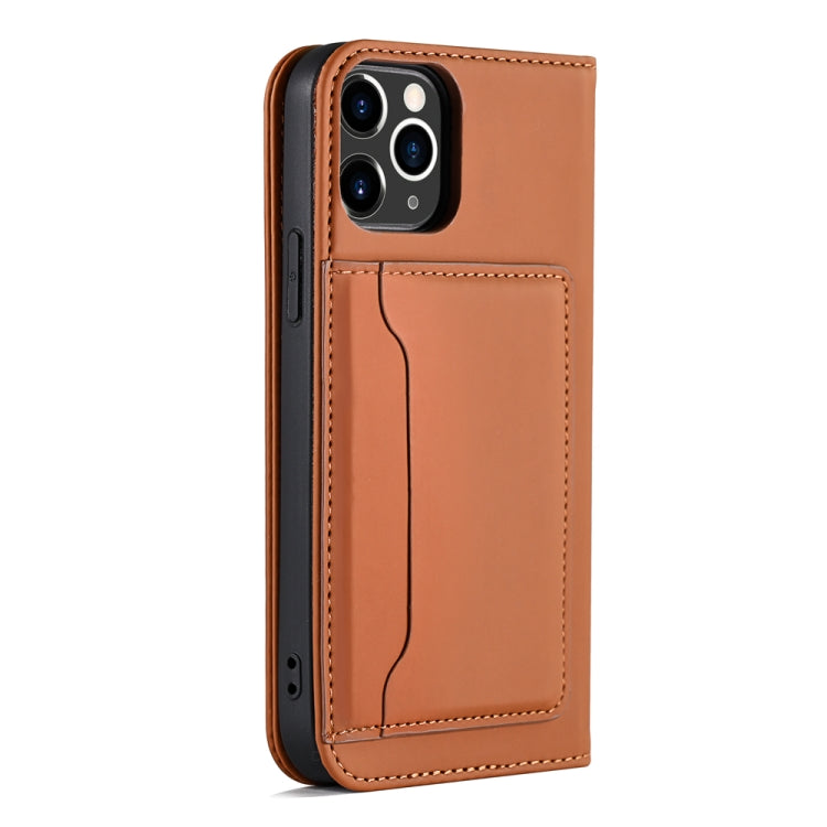 For iPhone 12 Pro Max Strong Magnetism Shockproof Horizontal Flip Liquid Feel Leather Case with Holder & Card Slots & Wallet