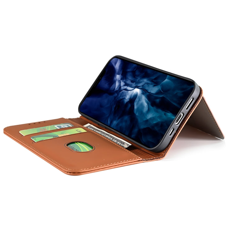 For iPhone 12 Pro Max Strong Magnetism Shockproof Horizontal Flip Liquid Feel Leather Case with Holder & Card Slots & Wallet