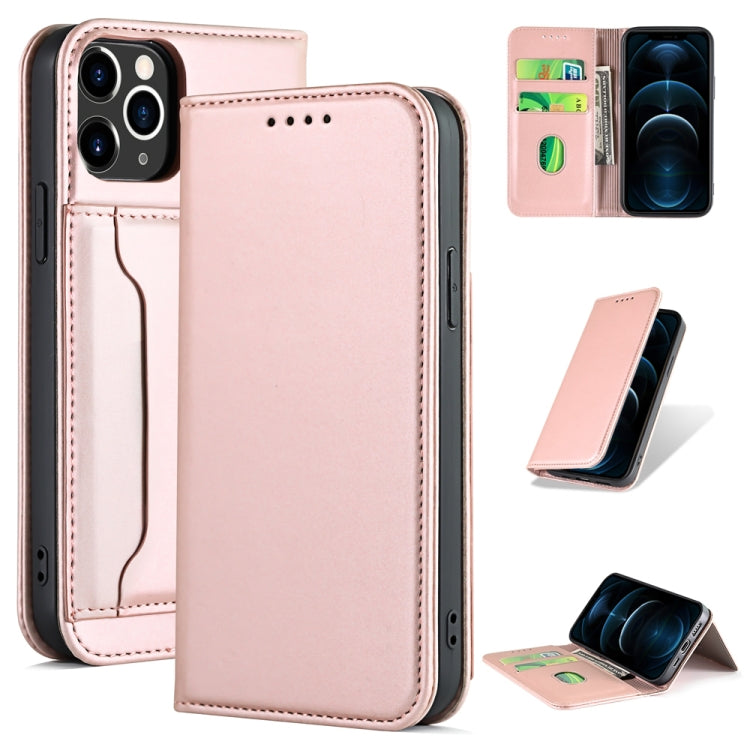 For iPhone 12 Pro Max Strong Magnetism Shockproof Horizontal Flip Liquid Feel Leather Case with Holder & Card Slots & Wallet