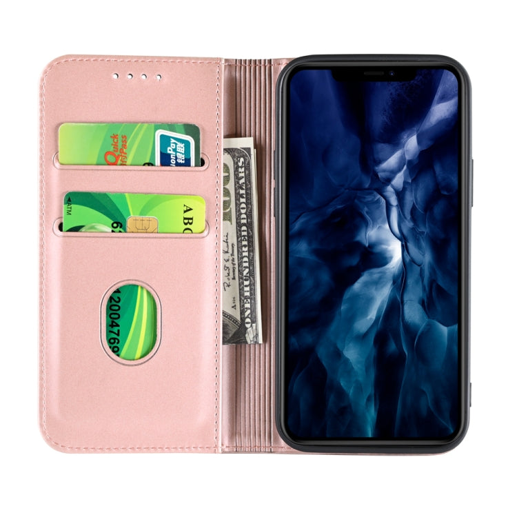 For iPhone 12 Pro Max Strong Magnetism Shockproof Horizontal Flip Liquid Feel Leather Case with Holder & Card Slots & Wallet