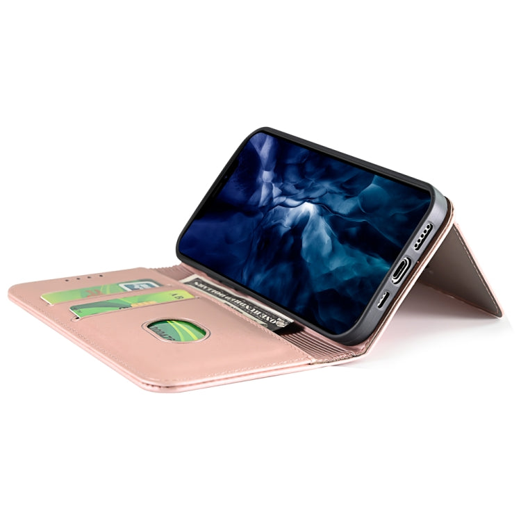For iPhone 12 Pro Max Strong Magnetism Shockproof Horizontal Flip Liquid Feel Leather Case with Holder & Card Slots & Wallet