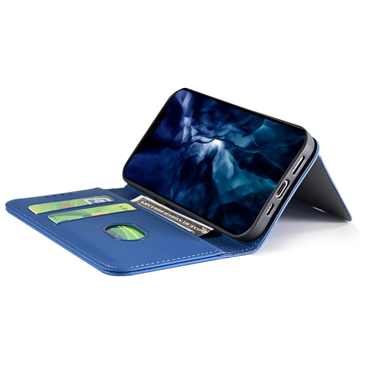 For iPhone 12 Pro Max Strong Magnetism Shockproof Horizontal Flip Liquid Feel Leather Case with Holder & Card Slots & Wallet