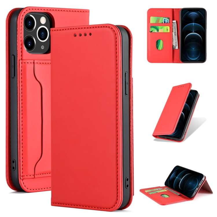 For iPhone 12 Pro Max Strong Magnetism Shockproof Horizontal Flip Liquid Feel Leather Case with Holder & Card Slots & Wallet