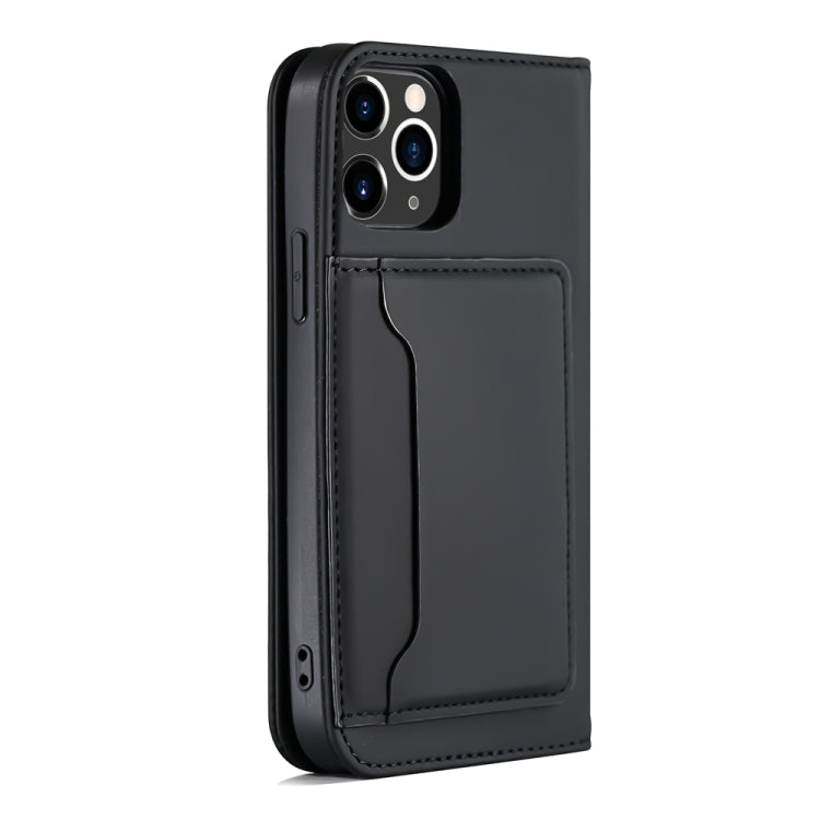 For iPhone 12 Pro Max Strong Magnetism Shockproof Horizontal Flip Liquid Feel Leather Case with Holder & Card Slots & Wallet