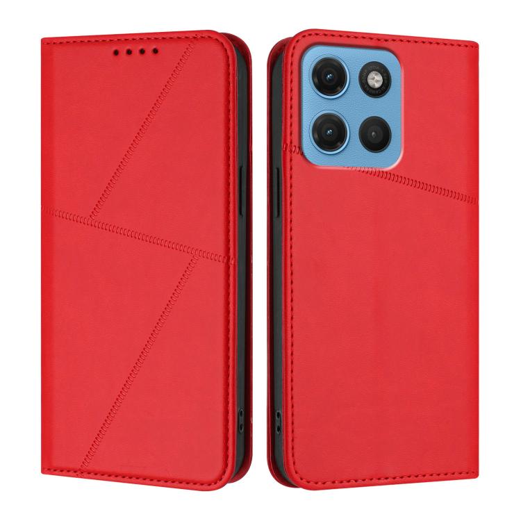 For Motorola Moto G17 4G / G17 Power 4G Strong Magnetic Frosted Flip Leather Phone Case
