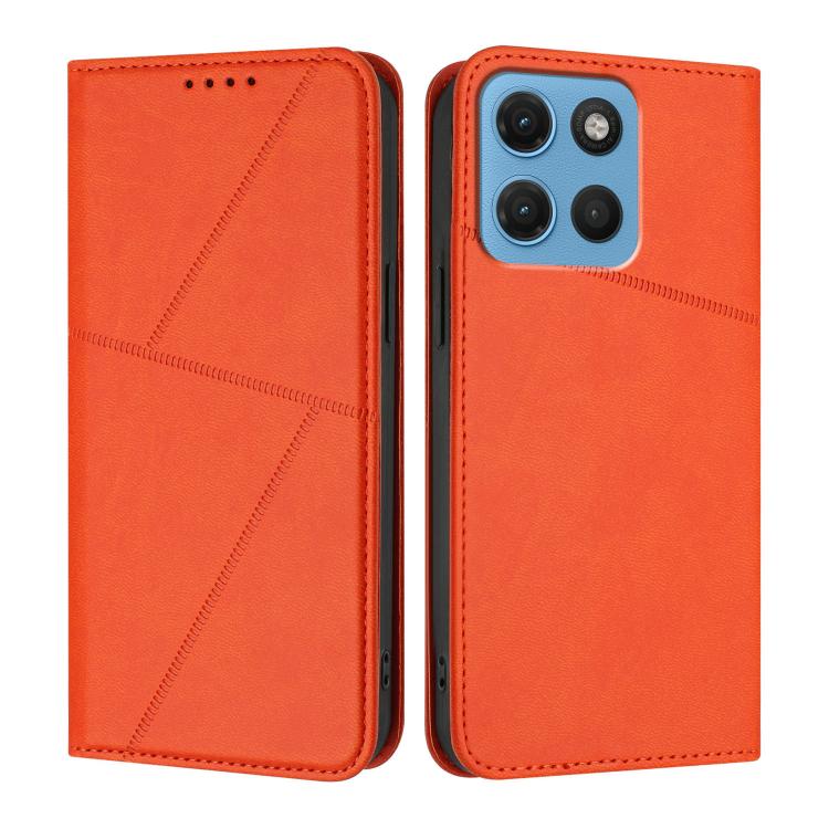 For Motorola Moto G17 4G / G17 Power 4G Strong Magnetic Frosted Flip Leather Phone Case