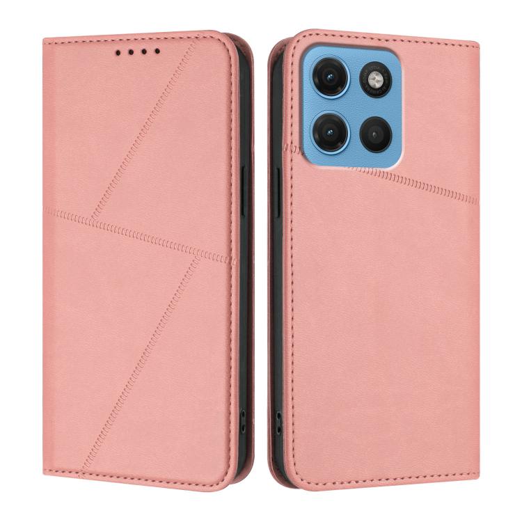 For Motorola Moto G17 4G / G17 Power 4G Strong Magnetic Frosted Flip Leather Phone Case