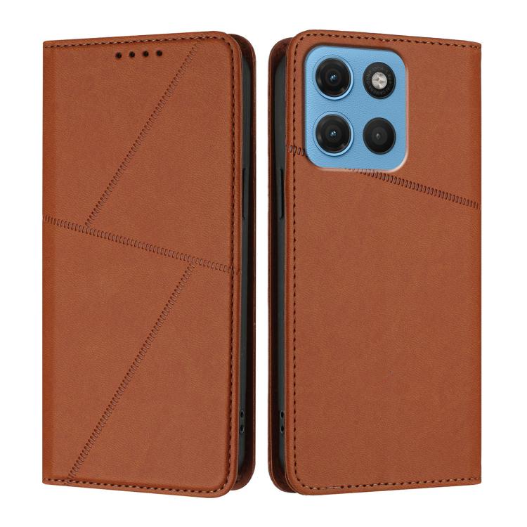 For Motorola Moto G67 5G / G77 5G Strong Magnetic Frosted Flip Leather Phone Case