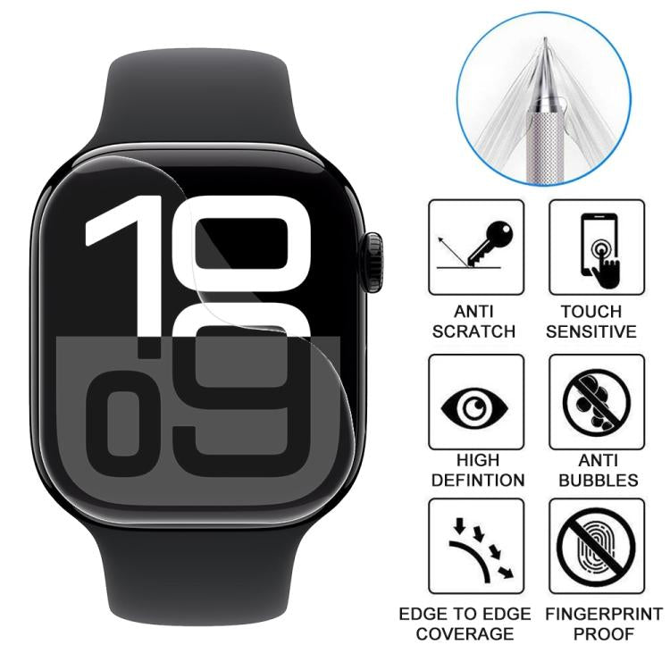 For Apple Watch Series 11 / 10 46mm 5pcs xDfind Soft Hydrogel Film Full Cover Front Protector