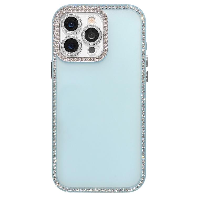 For iPhone 15 Pro Dual-Sided Rhinestone Design Matte Full Coverage Phone Case