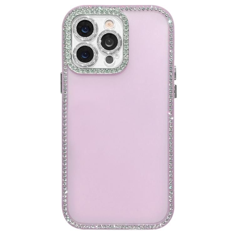 For iPhone 14 Pro Dual-Sided Rhinestone Design Matte Full Coverage Phone Case