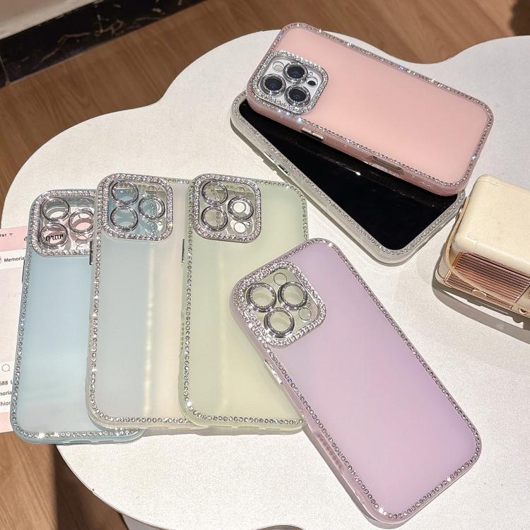 For iPhone 15 Plus / 14 Plus Dual-Sided Rhinestone Design Matte Full Coverage Phone Case
