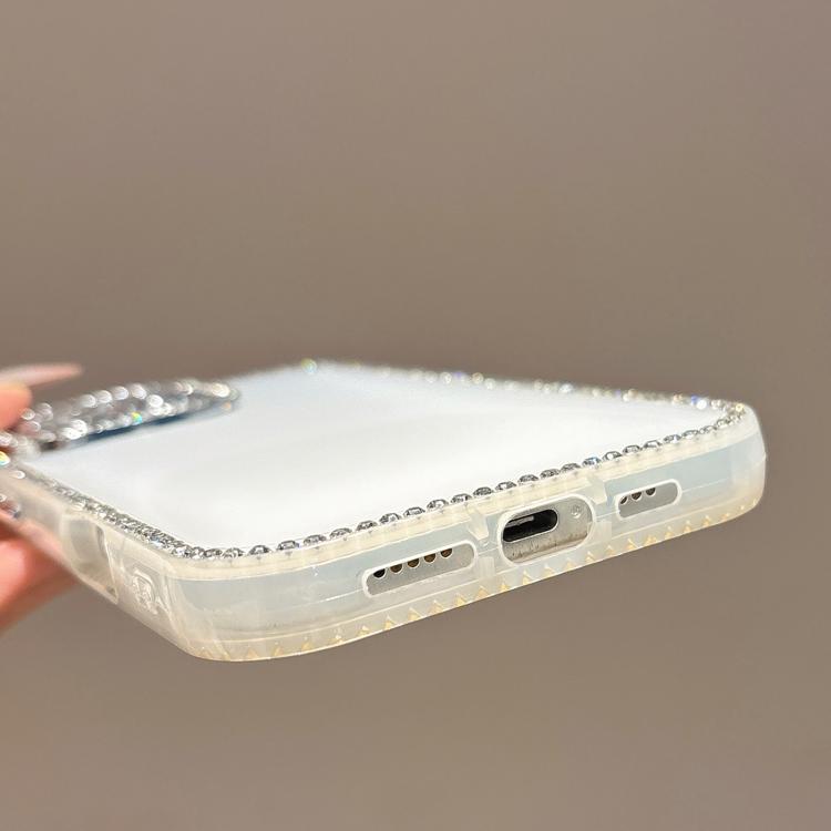 For iPhone 15 Plus / 14 Plus Dual-Sided Rhinestone Design Matte Full Coverage Phone Case
