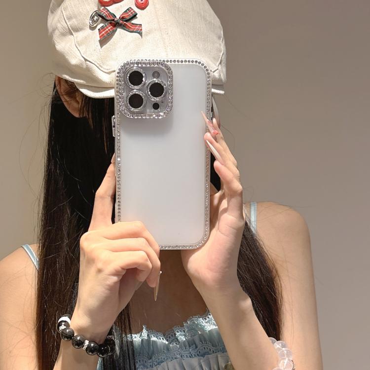For iPhone 15 Plus / 14 Plus Dual-Sided Rhinestone Design Matte Full Coverage Phone Case