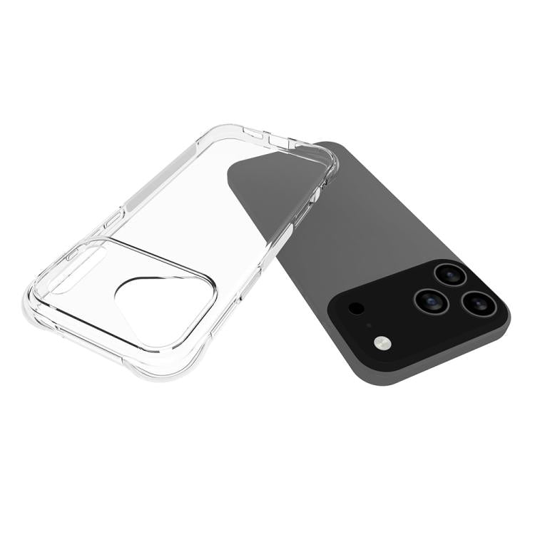 For iPhone 17 Pro Max Big Hole Shockproof Non-slip Thickening TPU Phone Case - Transparent