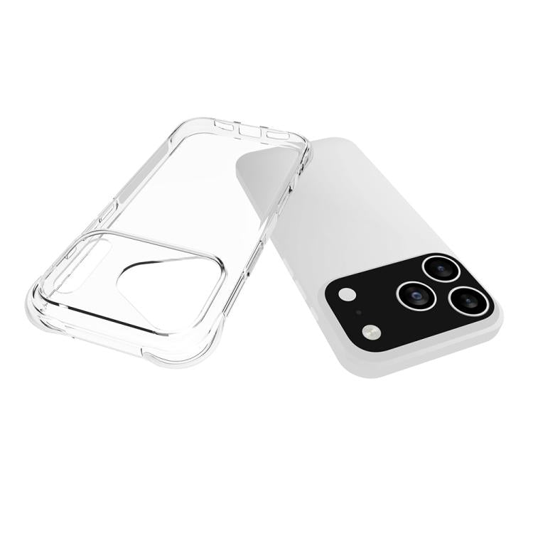 For iPhone 17 Pro Big Hole Shockproof Non-slip Thickening TPU Phone Case - Transparent