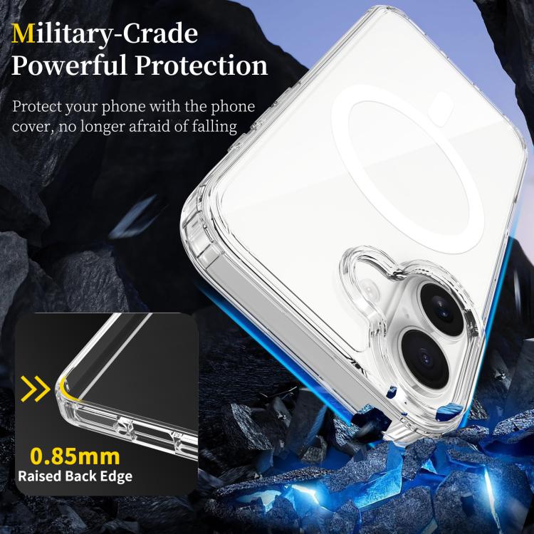 For iPhone 17 Scratchproof PC Hybrid TPU Magsafe Phone Case - Transparent