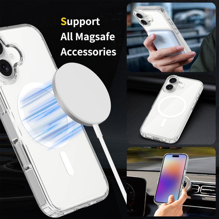 For iPhone 17 Scratchproof PC Hybrid TPU Magsafe Phone Case - Transparent