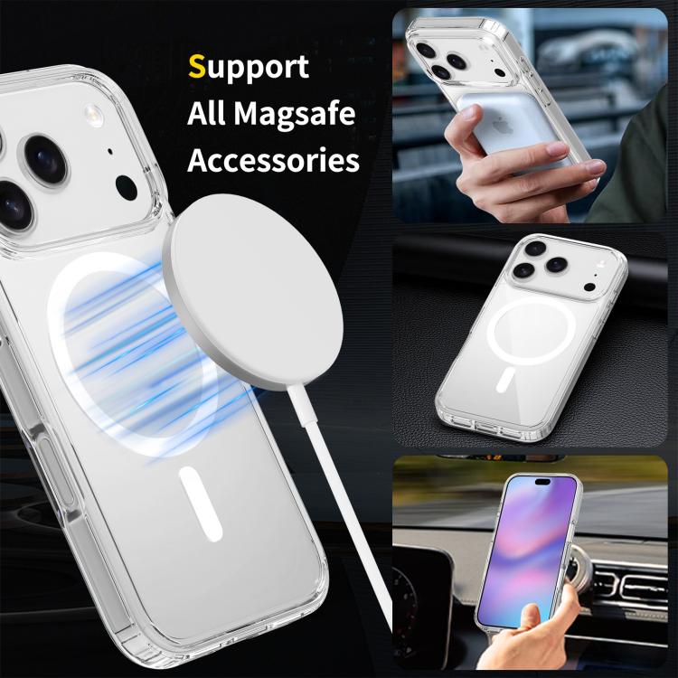 For iPhone 17 Pro Scratchproof PC Hybrid TPU Magsafe Phone Case - Transparent