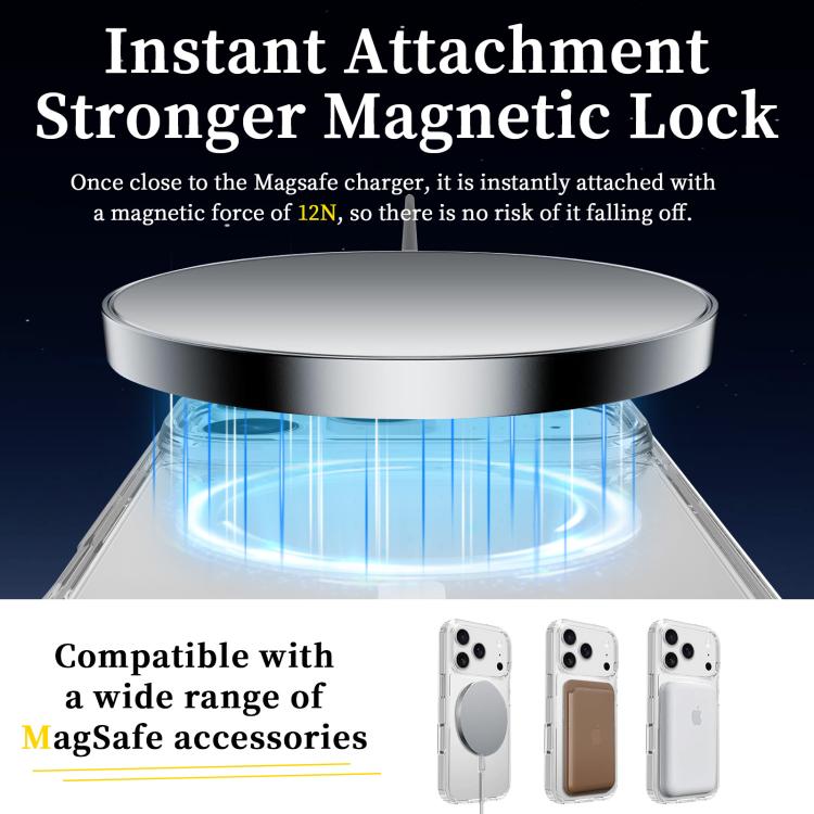 For iPhone 17 Pro Scratchproof PC Hybrid TPU Magsafe Phone Case - Transparent