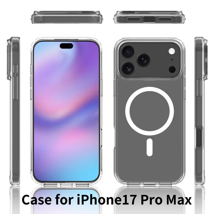 For iPhone 17 Pro Max Scratchproof PC Hybrid TPU Magsafe Phone Case - Transparent