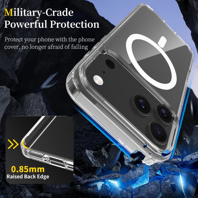 For iPhone 17 Pro Max Scratchproof PC Hybrid TPU Magsafe Phone Case - Transparent