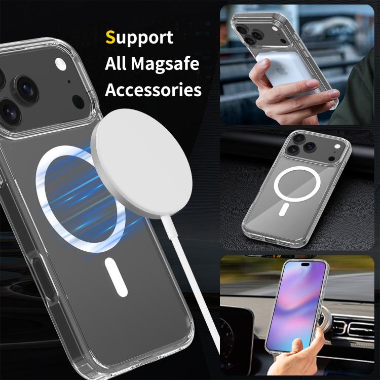 For iPhone 17 Pro Max Scratchproof PC Hybrid TPU Magsafe Phone Case - Transparent