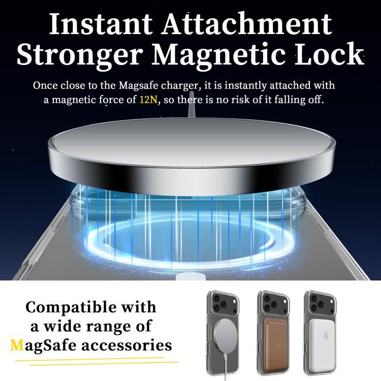 For iPhone 17 Pro Max Scratchproof PC Hybrid TPU Magsafe Phone Case - Transparent