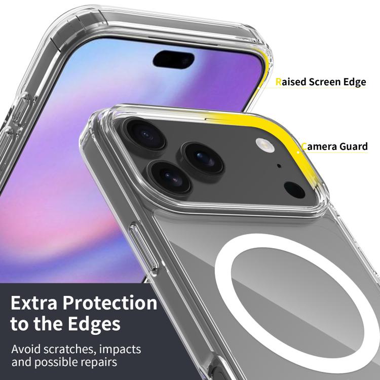 For iPhone 17 Pro Max Scratchproof PC Hybrid TPU Magsafe Phone Case - Transparent