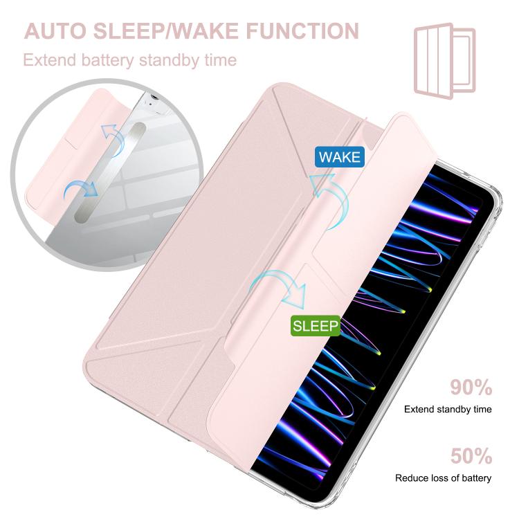 For iPad Air 11 2026 / 2025 / 2024 Detachable Backshell Folding Holder Smart Tablet Leather Case