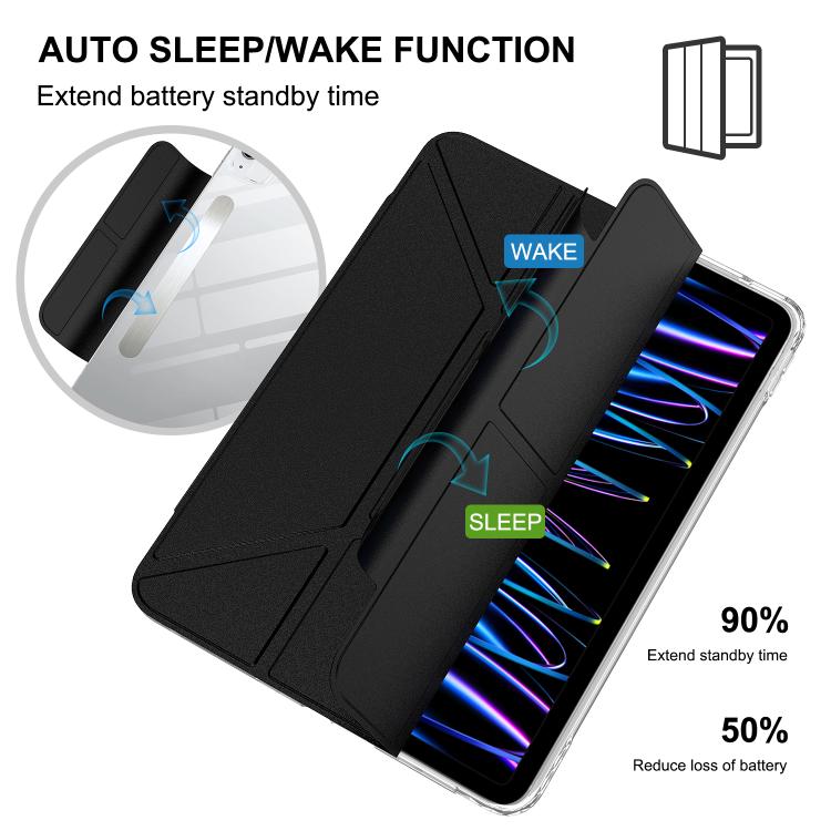 For iPad Air 11 2026 / 2025 / 2024 Detachable Backshell Folding Holder Smart Tablet Leather Case