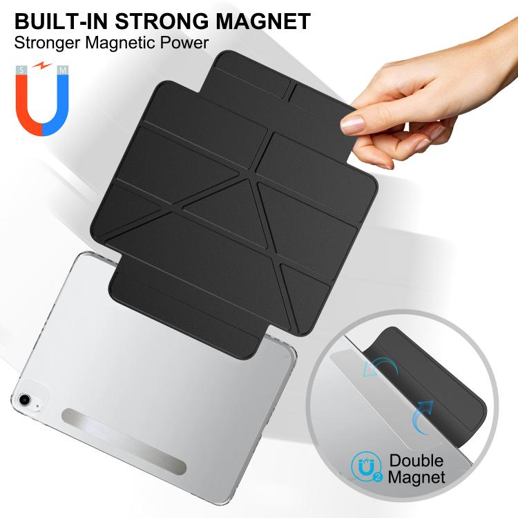For iPad Air 11 2026 / 2025 / 2024 Detachable Backshell Folding Holder Smart Tablet Leather Case