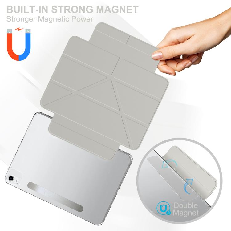 For iPad Air 11 2026 / 2025 / 2024 Detachable Backshell Folding Holder Smart Tablet Leather Case
