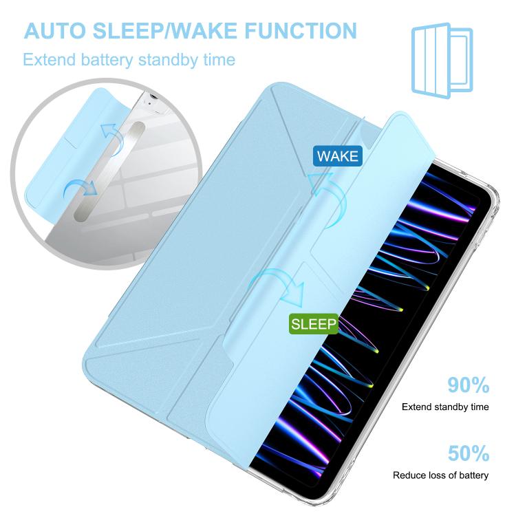 For iPad Air 11 2026 / 2025 / 2024 Detachable Backshell Folding Holder Smart Tablet Leather Case