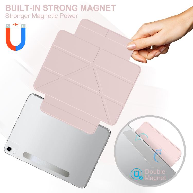 For iPad Air 13 2026 / 2025 / 2024 Detachable Backshell Folding Holder Smart Tablet Leather Case