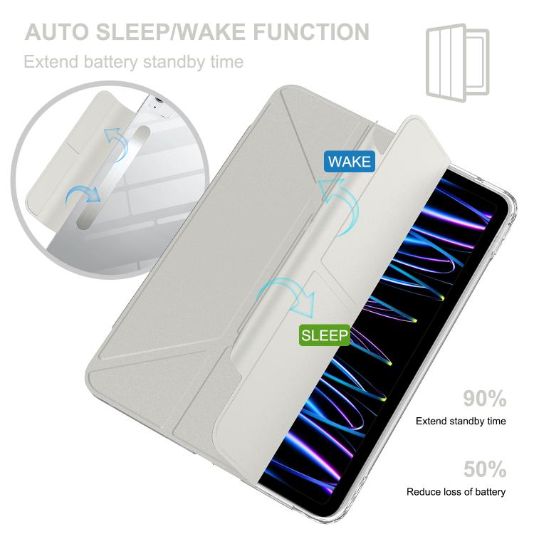 For iPad Air 13 2026 / 2025 / 2024 Detachable Backshell Folding Holder Smart Tablet Leather Case