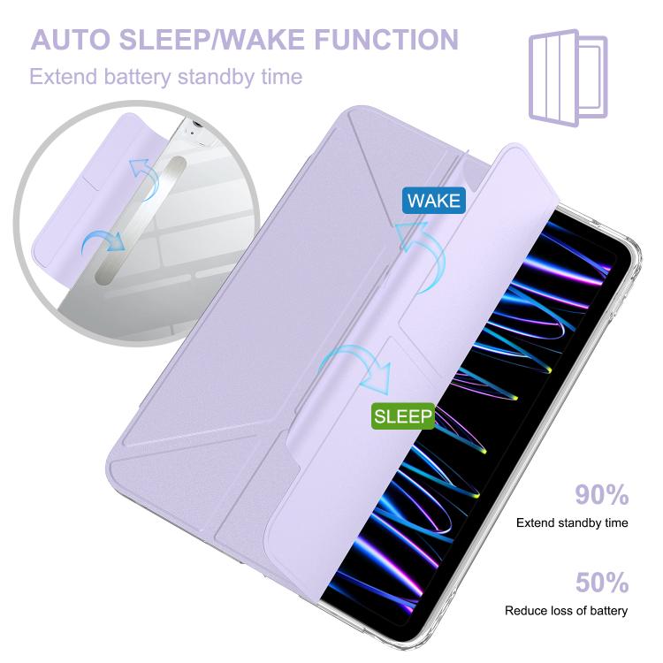 For iPad Air 13 2026 / 2025 / 2024 Detachable Backshell Folding Holder Smart Tablet Leather Case