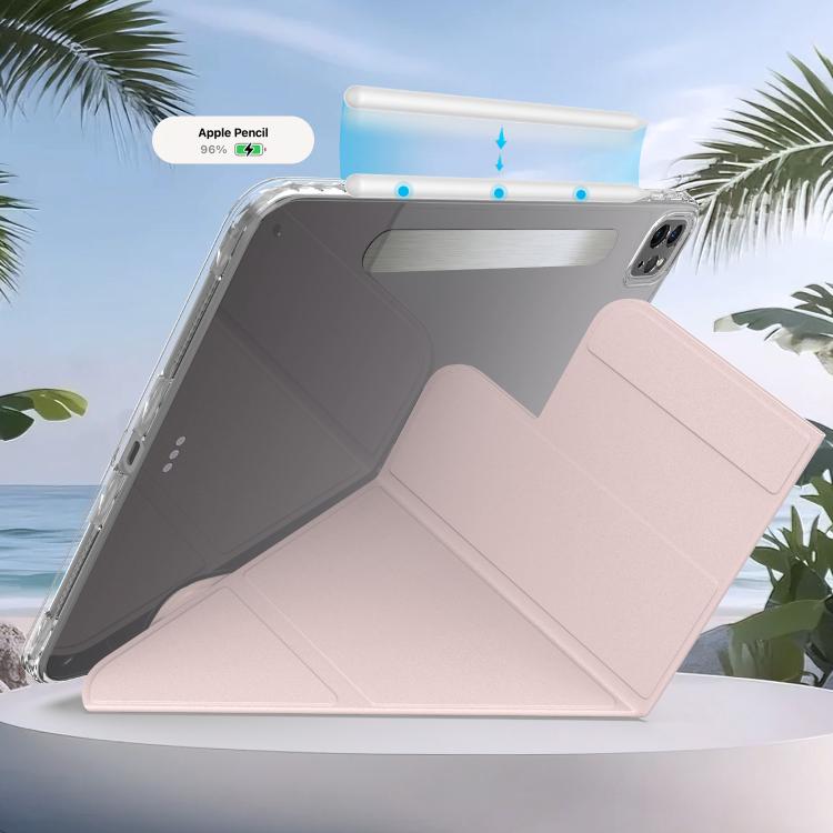 For iPad Pro 12.9 2022 / 2021 / 2020 Detachable Backshell Folding Holder Smart Tablet Leather Case