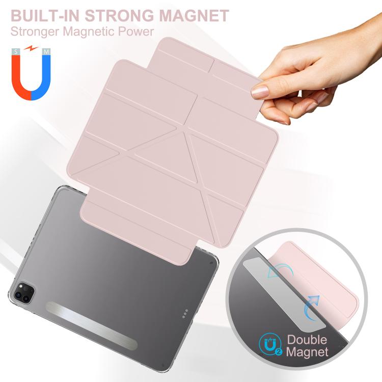 For iPad Pro 12.9 2022 / 2021 / 2020 Detachable Backshell Folding Holder Smart Tablet Leather Case