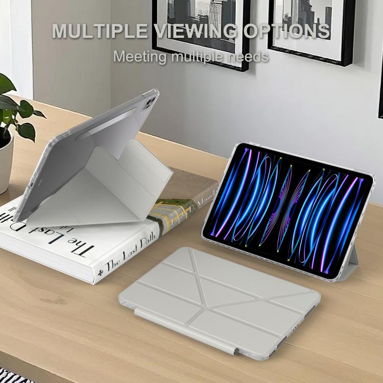 For iPad Pro 12.9 2022 / 2021 / 2020 Detachable Backshell Folding Holder Smart Tablet Leather Case