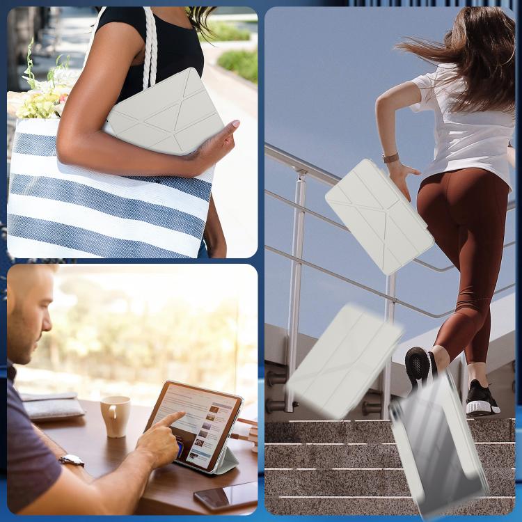 For iPad Pro 12.9 2022 / 2021 / 2020 Detachable Backshell Folding Holder Smart Tablet Leather Case